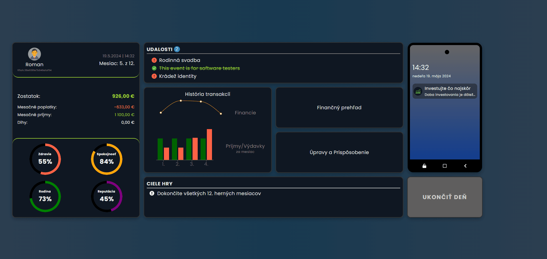 Finance Literacy Game screen 3